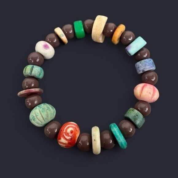 Brown Mixed Bead Boho Bracelet - Picture 1 of 6